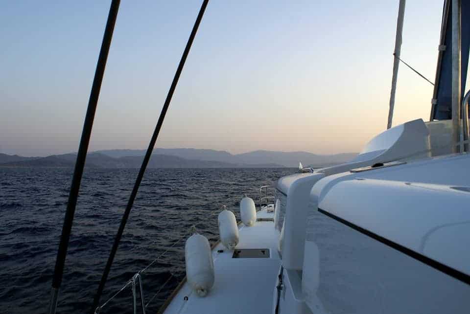 sailing in santorini