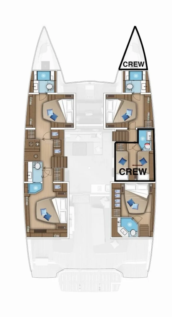 Lagoon 55 Cara yacht layout