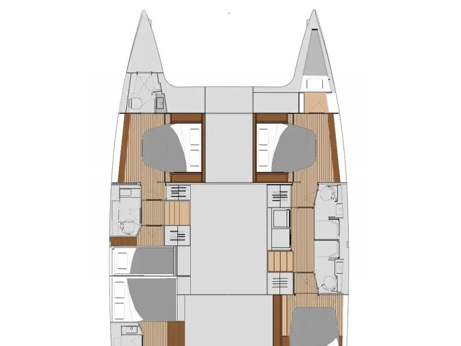 Fountaine Pajot Tanna 47 Calypso layout