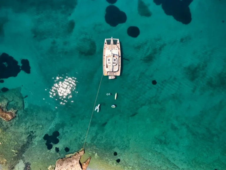Aerial view at anchor