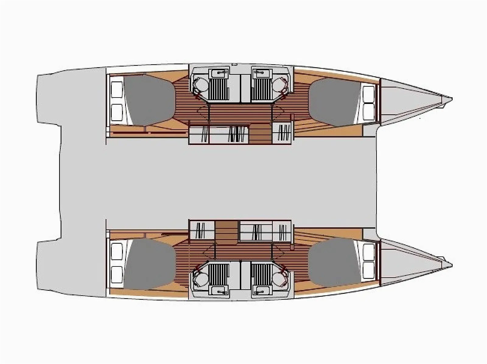Astrea 42 Le Bart catamaran charter Croatia layout