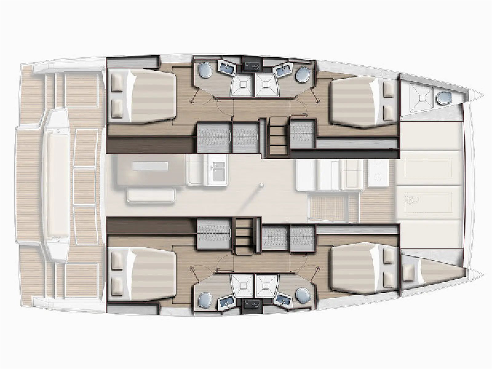 Bali 4.6 Destiny catamaran charter Croatia layout