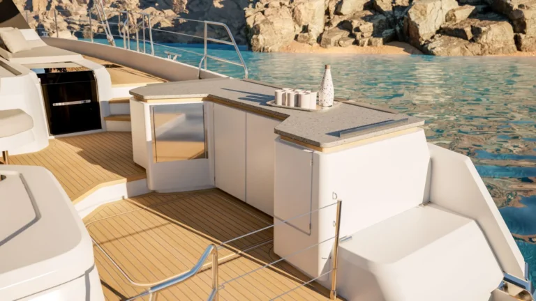 Fountaine Pajot power catamaran ELLY II – Aft deck bar