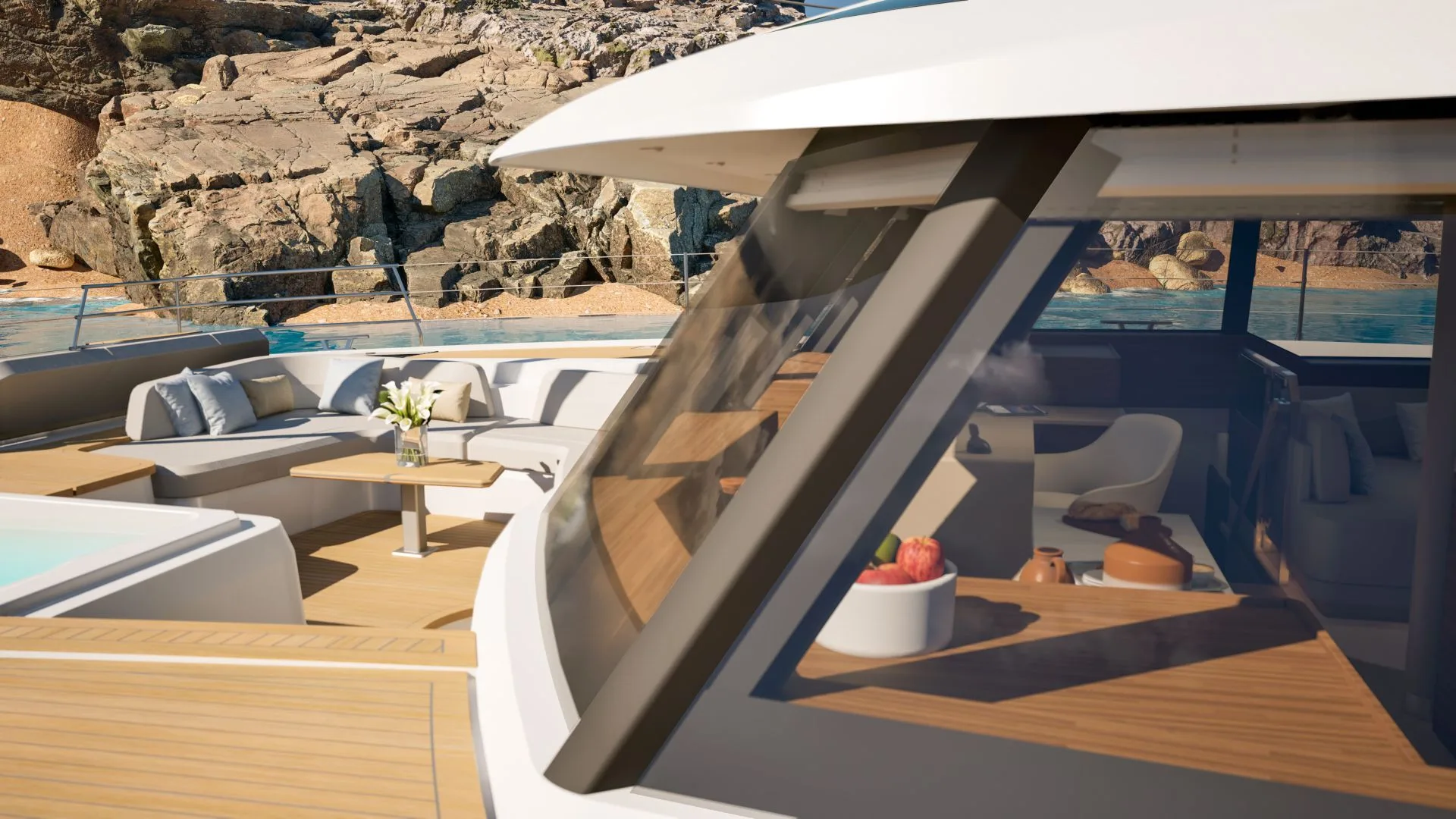Fountaine Pajot power catamaran ELLY II – Foredeck lounge