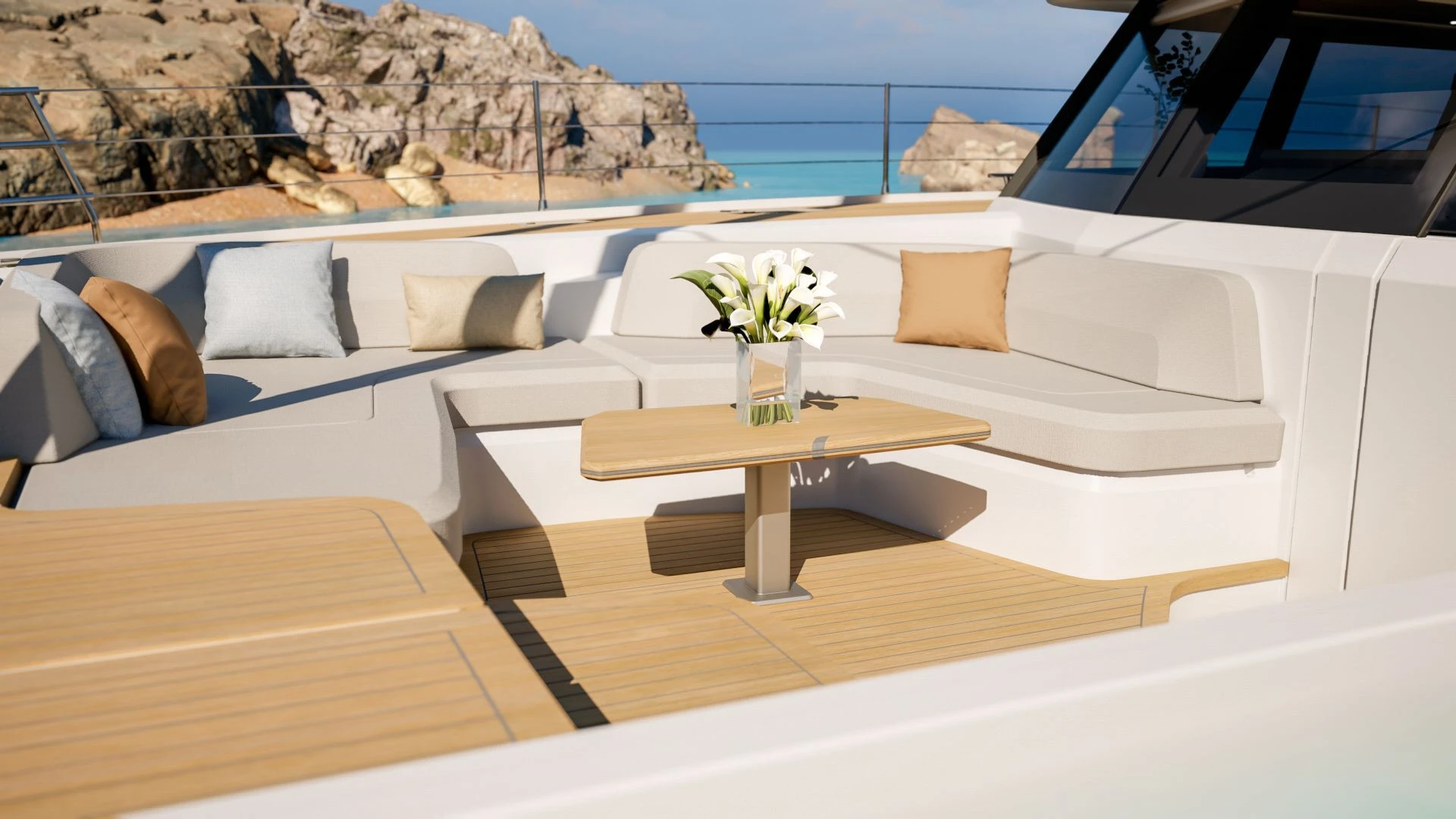 Fountaine Pajot power catamaran ELLY II – Flybridge lounge