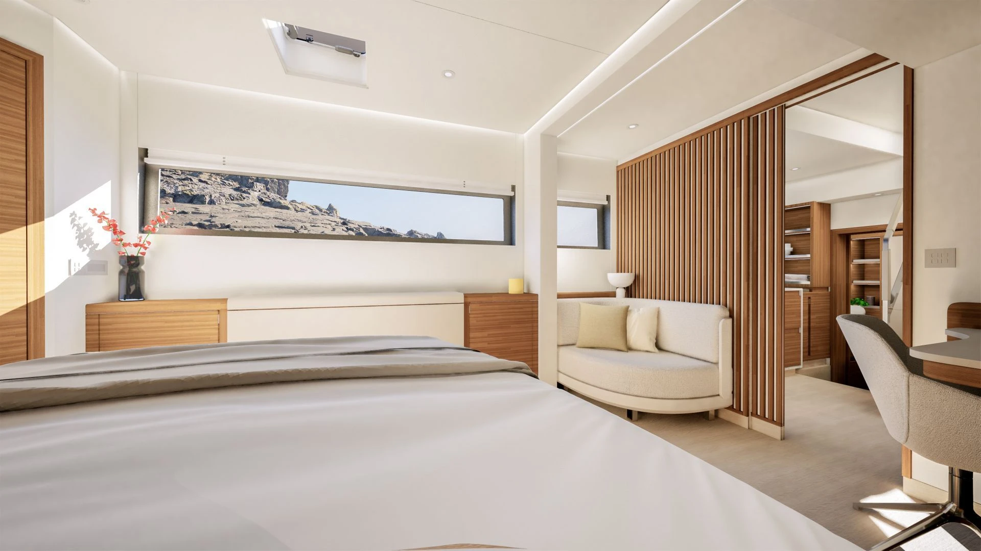 Fountaine Pajot power catamaran ELLY II – Master suite
