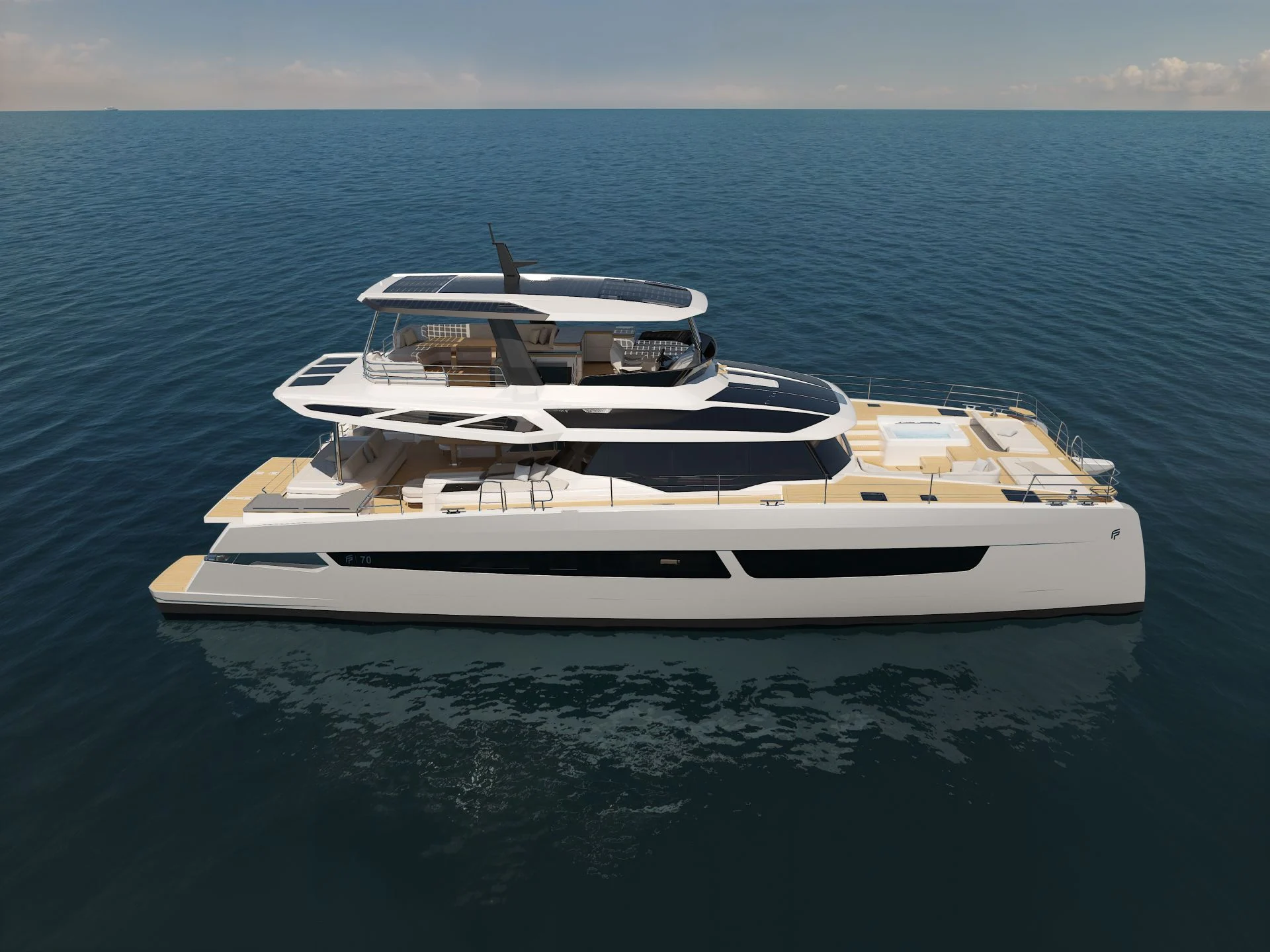 Fountaine Pajot power catamaran ELLY II – Profile view