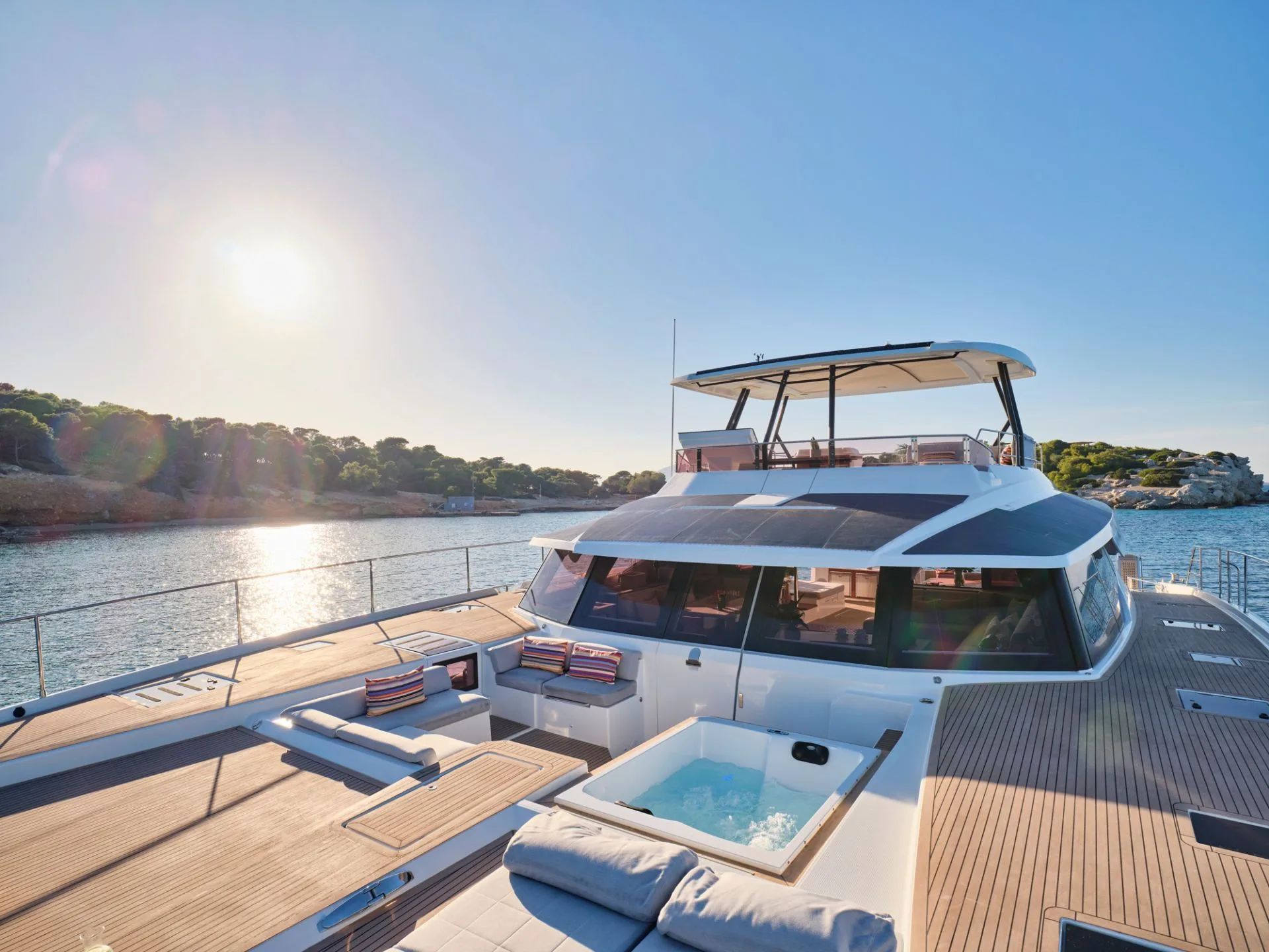 Fountaine Pajot Power 67 ALENA – Foredeck from the bow