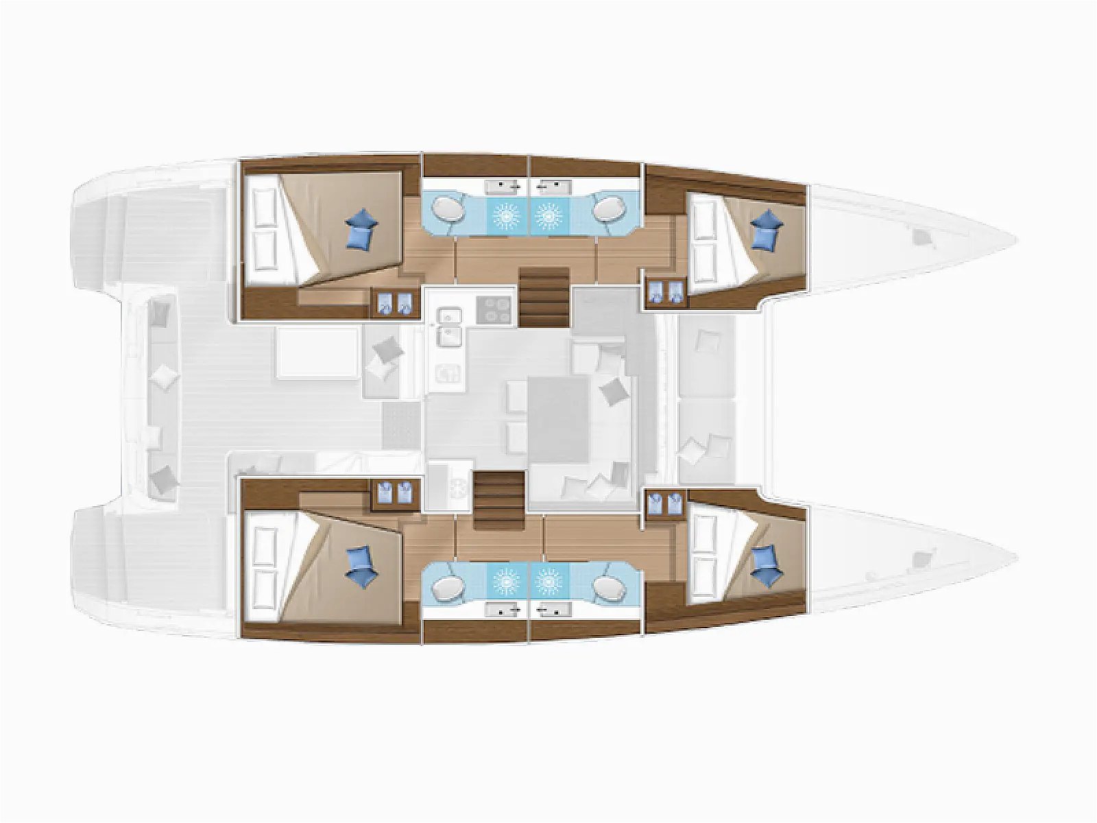 Lagoon 40 Gimme Kiss catamaran charter Croatia layout