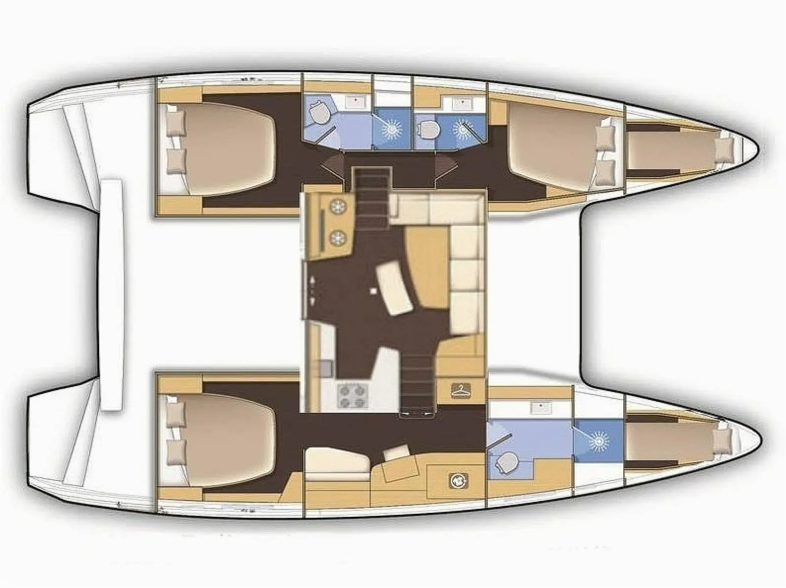 Lagoon 42 Find Us catamaran charter Croatia layout