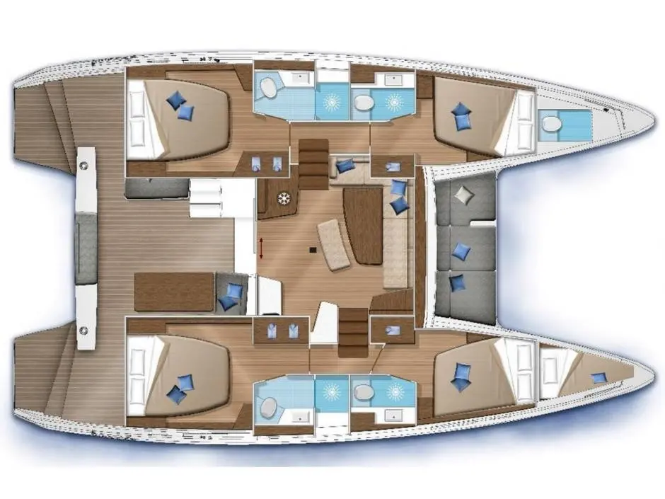 Lagoon 42 Io catamaran layout