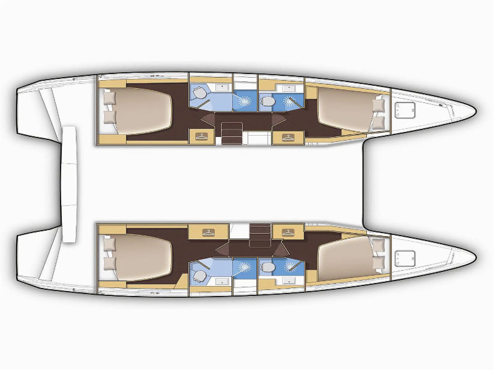 Lagoon 42 Katharina catamaran charter Croatia layout