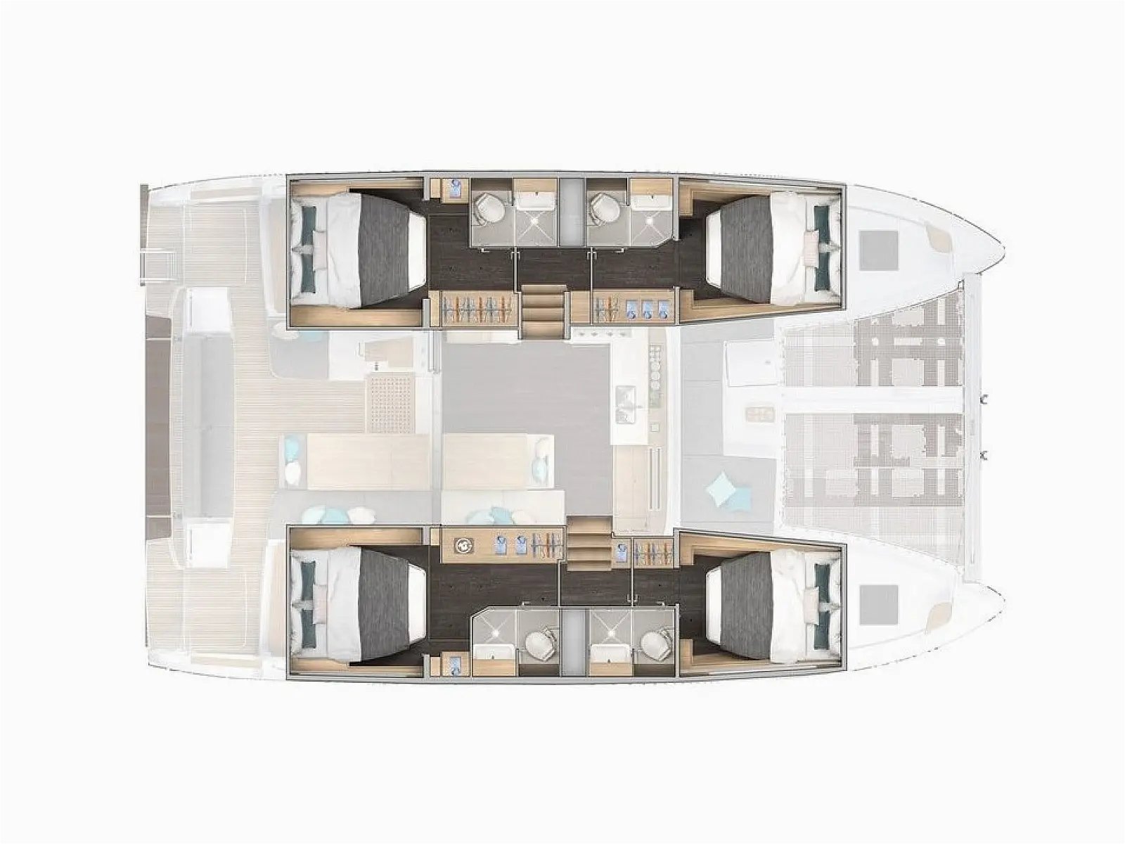 Lagoon 43 Stela catamaran charter Croatia layout