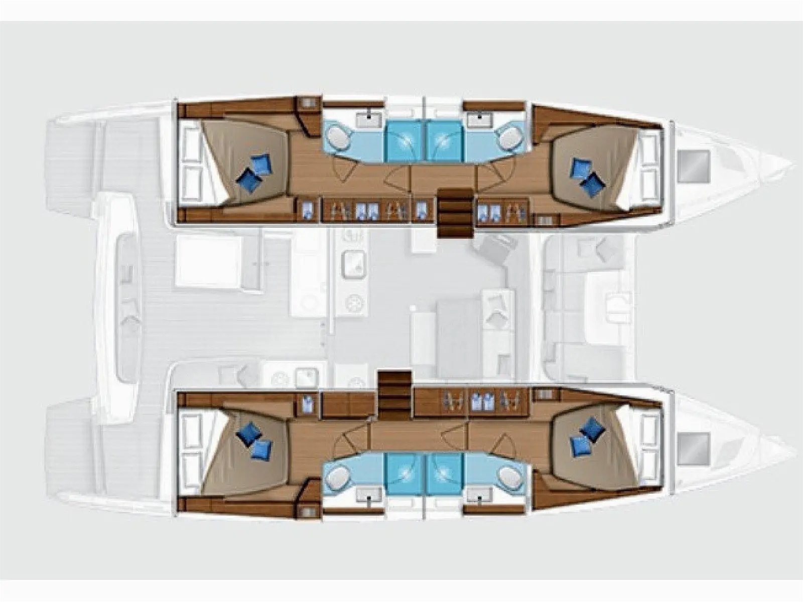 Lagoon 46 Felicita catamaran charter Croatia layout