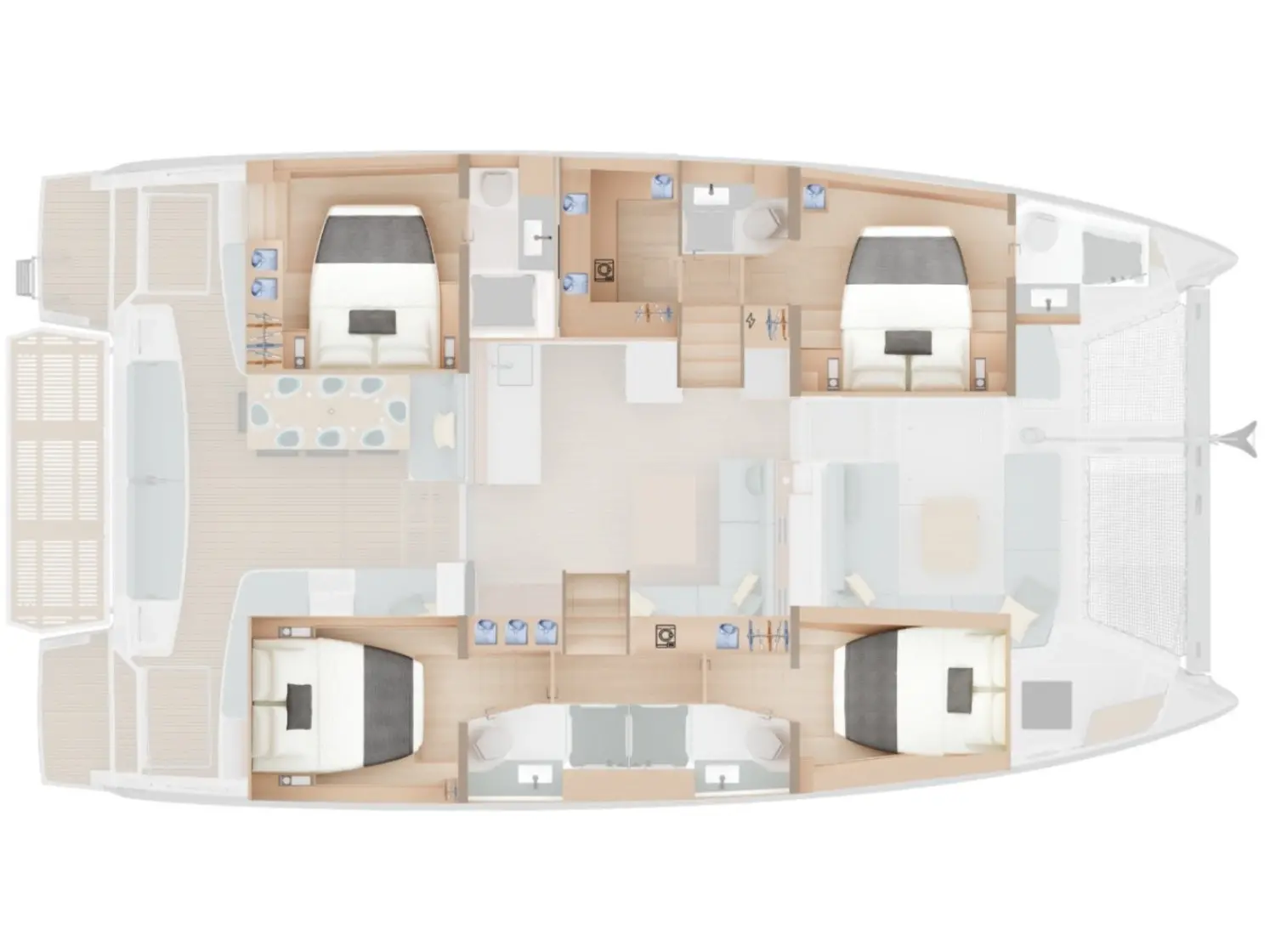 Lagoon 47 Manaia Croatia catamaran layout