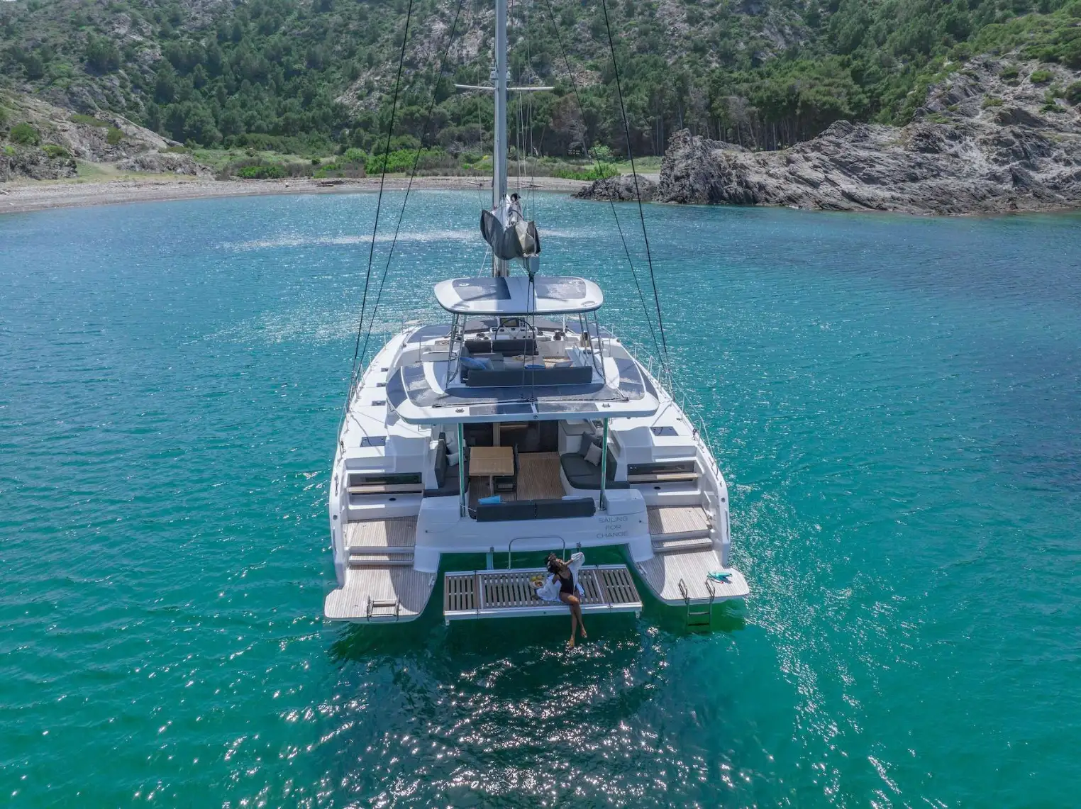 Lagoon 51 QUEEN ALEXANDRA – at anchor