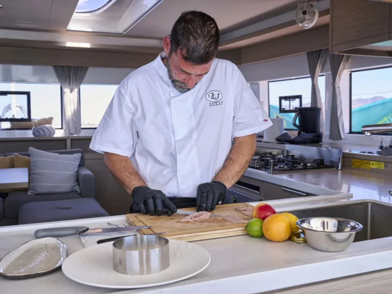 Lagoon 55 LULU – Chef preparing lunch