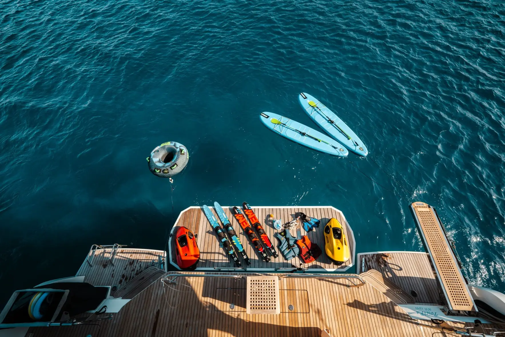 Lagoon 55 POSEIRA – Water toys from above