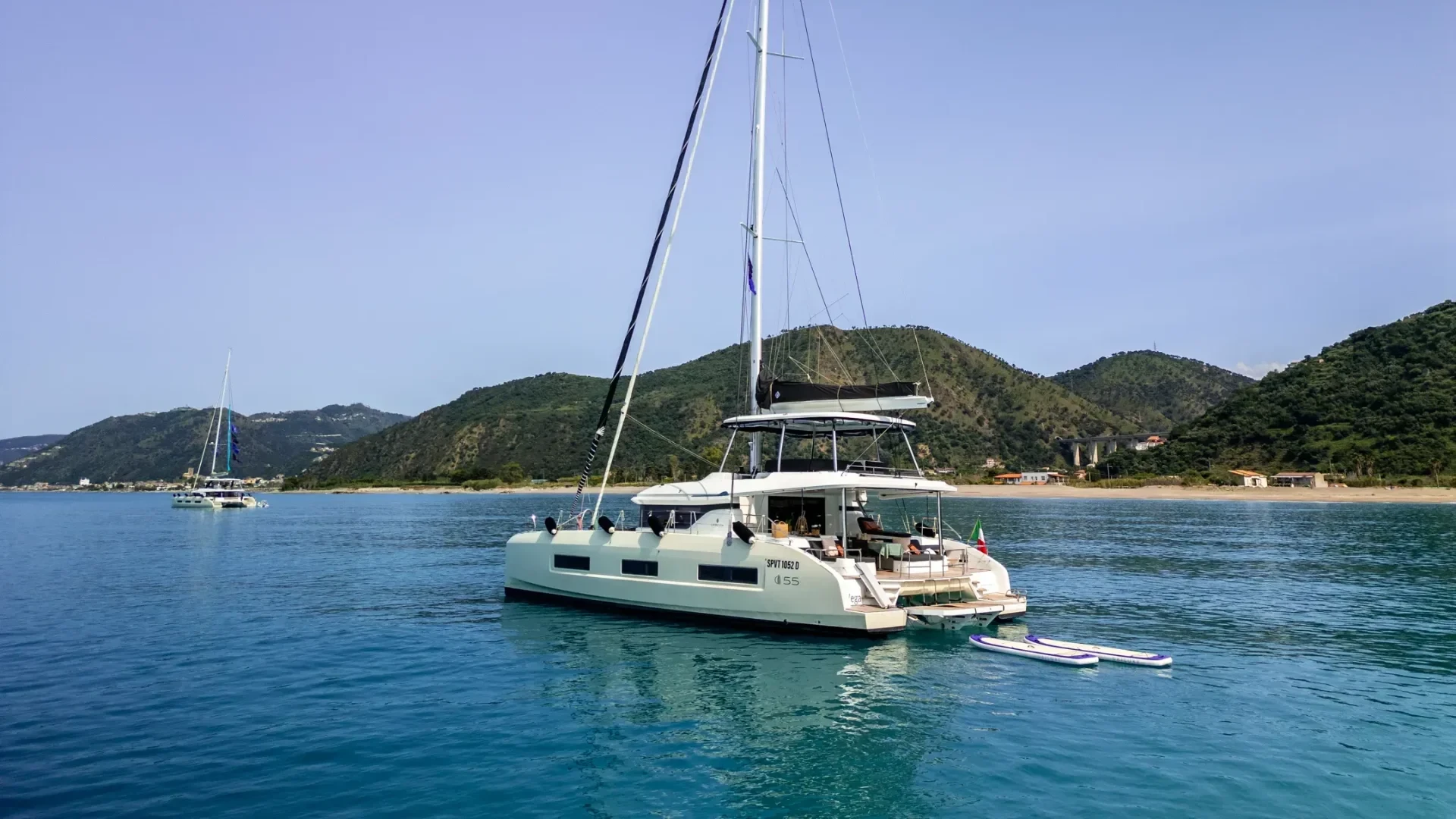 Lagoon 55 VEGA – at anchor off the Sicilian coast