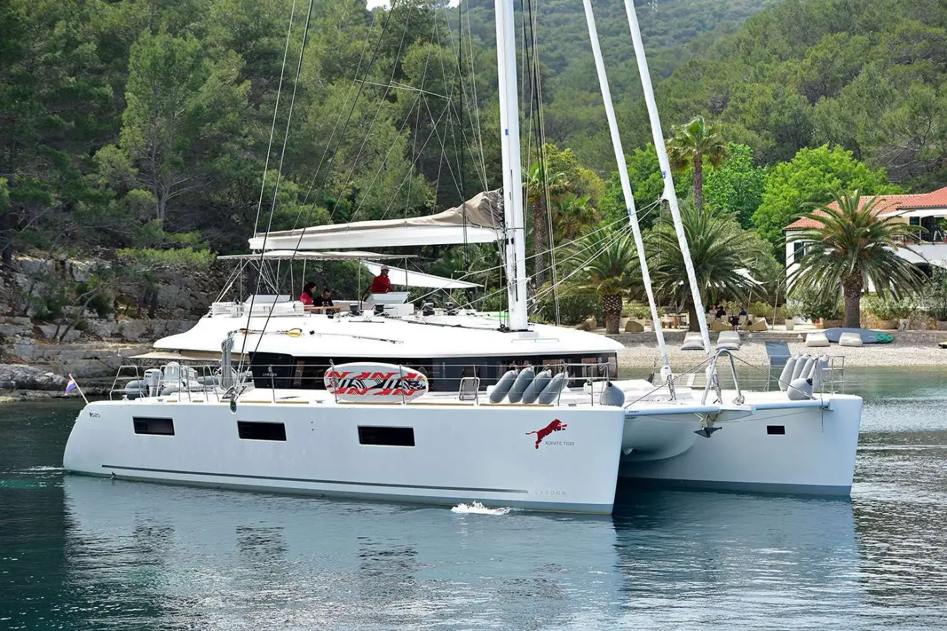 Lagoon 620 ADRIATIC TIGER – anchored in a bay