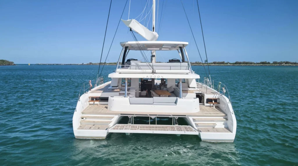 Lagoon 65 AMAREA – Stern view and swim platform