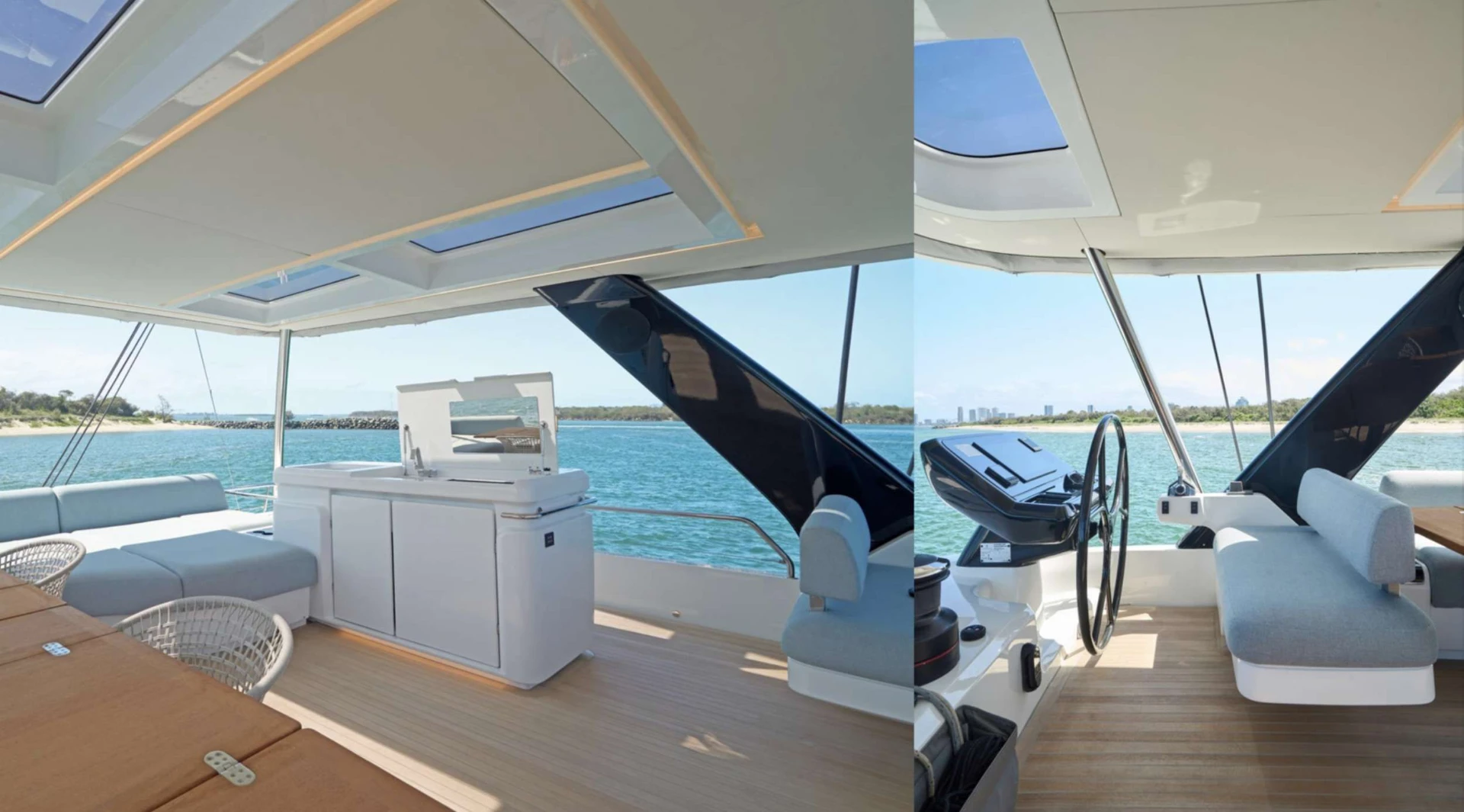 Lagoon 65 AMAREA – Flybridge helm station