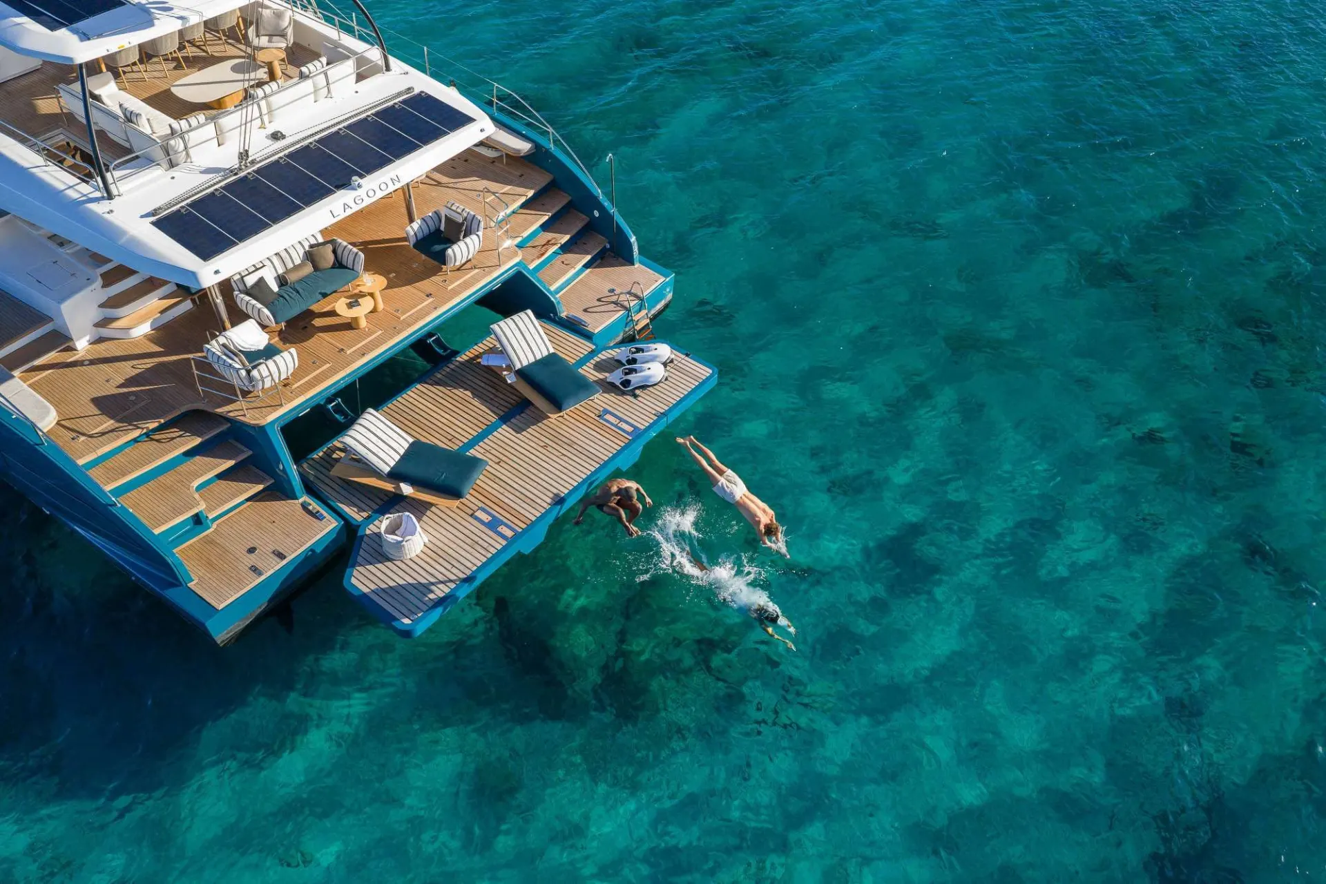 Lagoon Eighty 2 IMLADRIS – Aerial view of the stern