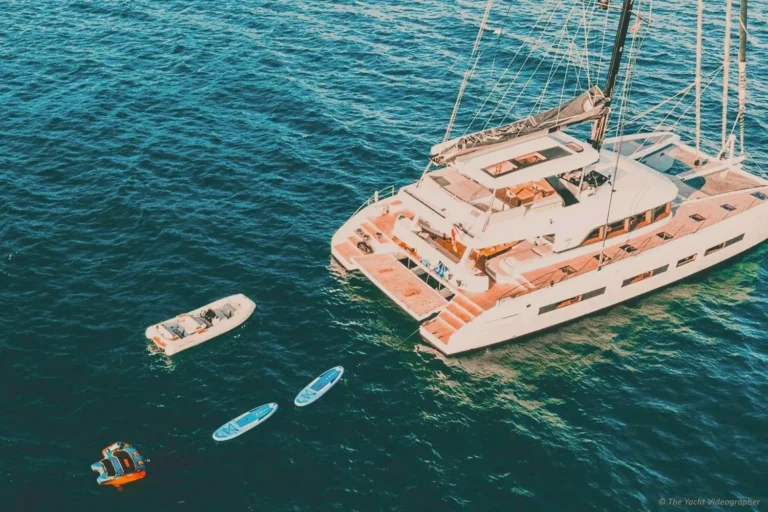 Lagoon Seventy 7 REVA NUI – aerial view with tender