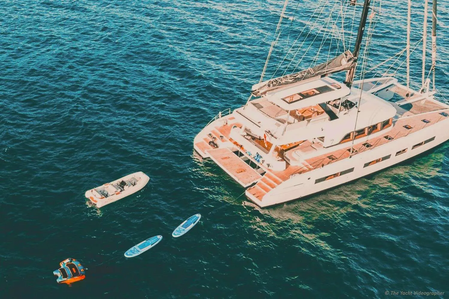 Lagoon Seventy 7 REVA NUI – aerial view with tender