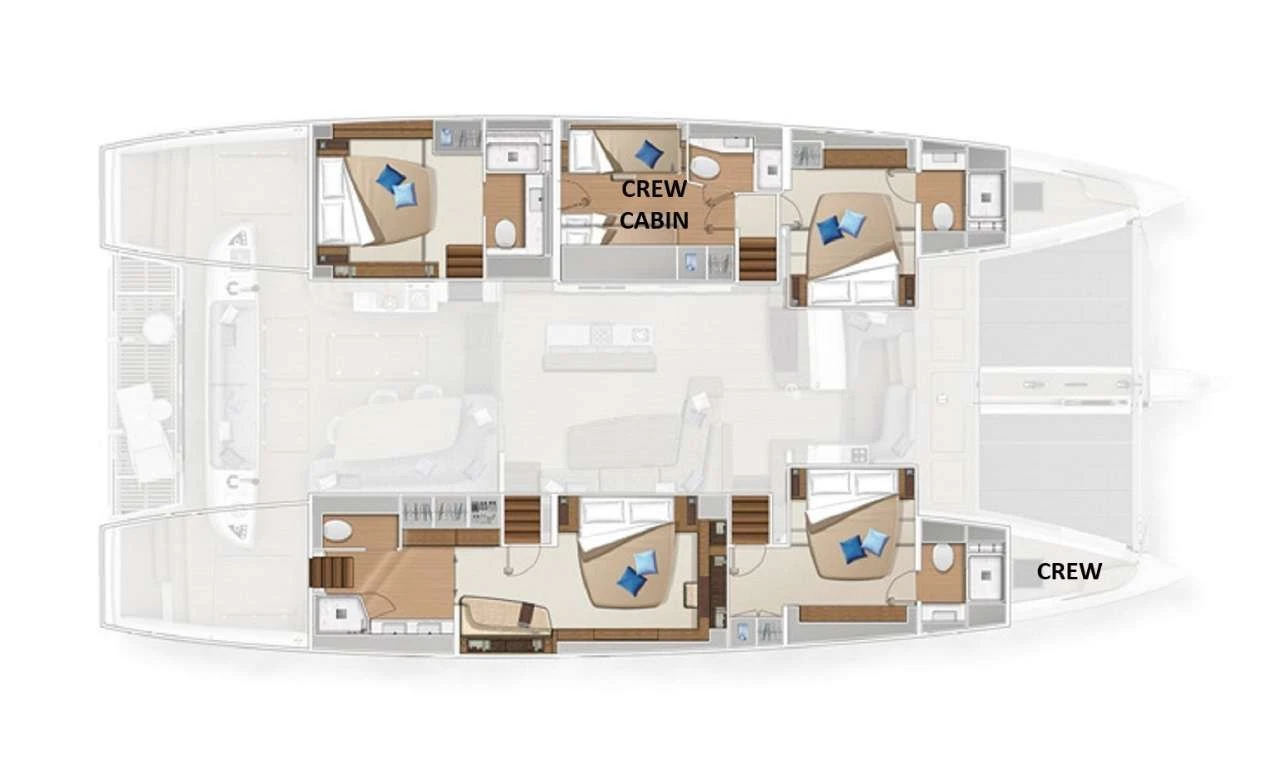 Lagoon Sixty 5 REVE BLEU – deck layout