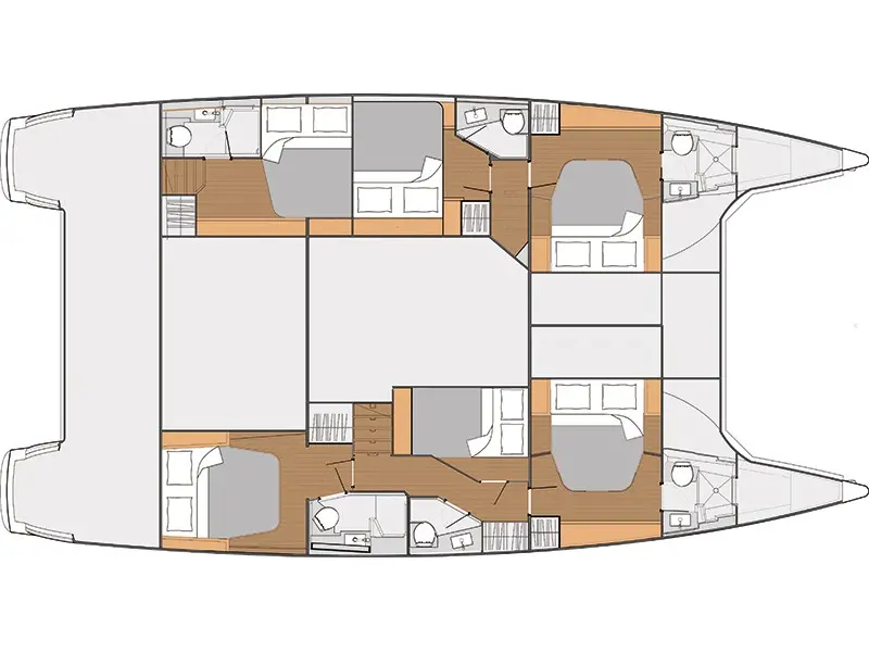 Saba 50 Royal Cracow Croatia catamaran layout