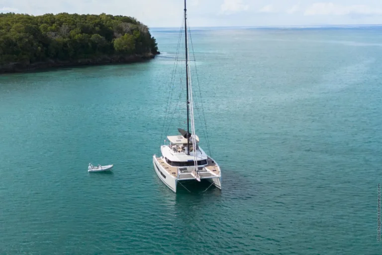 Fountaine Pajot Samana 59 OKINAWA – At anchor with tender