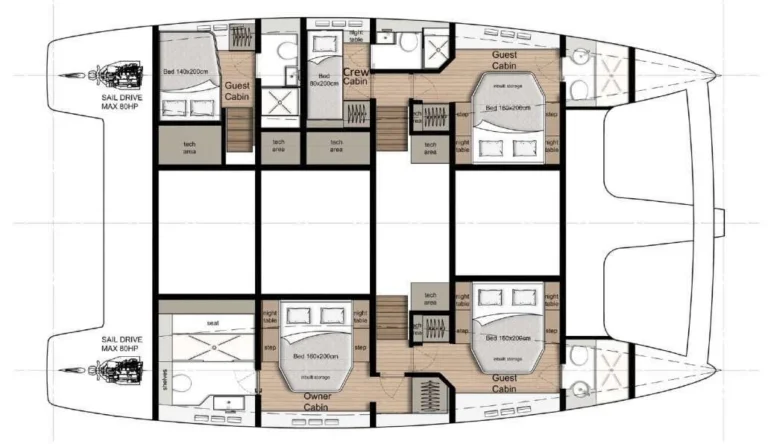 Sunreef 50 SWEET DREAMS – layout