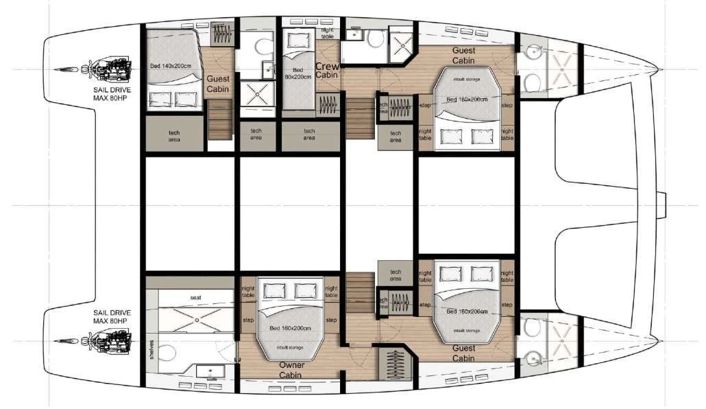 Sunreef 50 SWEET DREAMS – layout