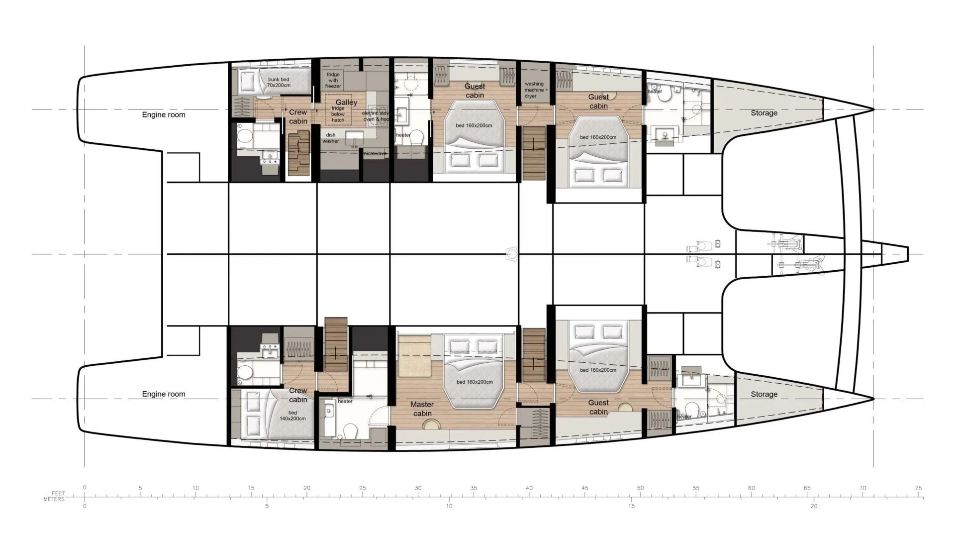 Sunreef 70 ANKAWER VI – interior layout