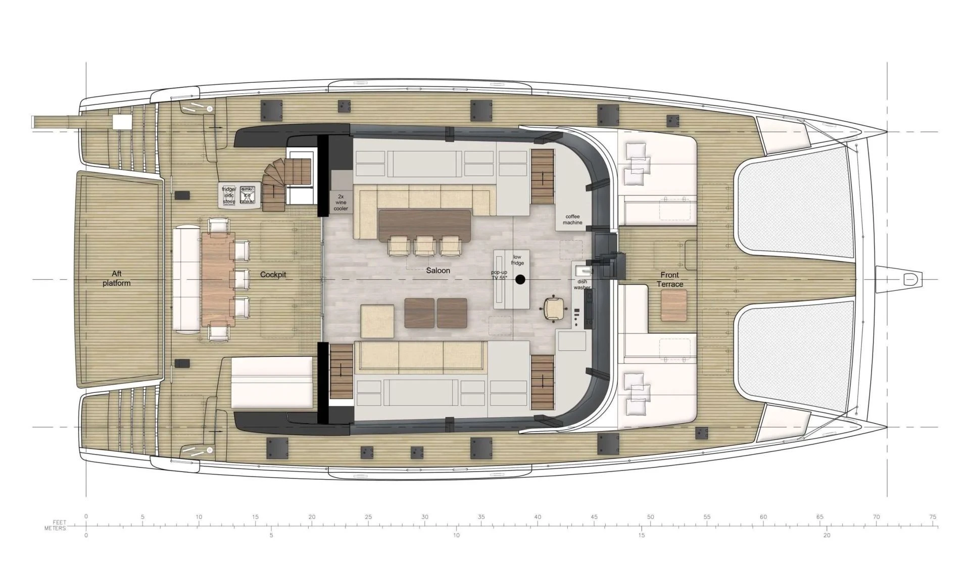 Sunreef 70 ANKAWER VI – deck plan