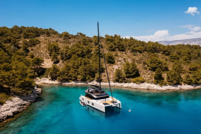 Sunreef 70 n+1 – At anchor in a Croatian bay