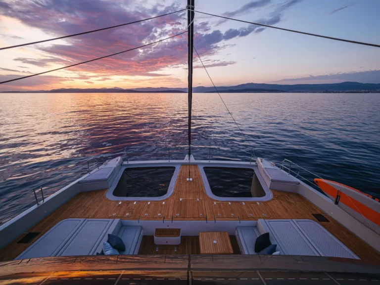 Sunreef 70 n+1 – Bow at sunset