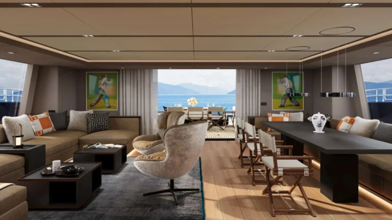 Sunreef 80 AHAVA – saloon dining and barista station