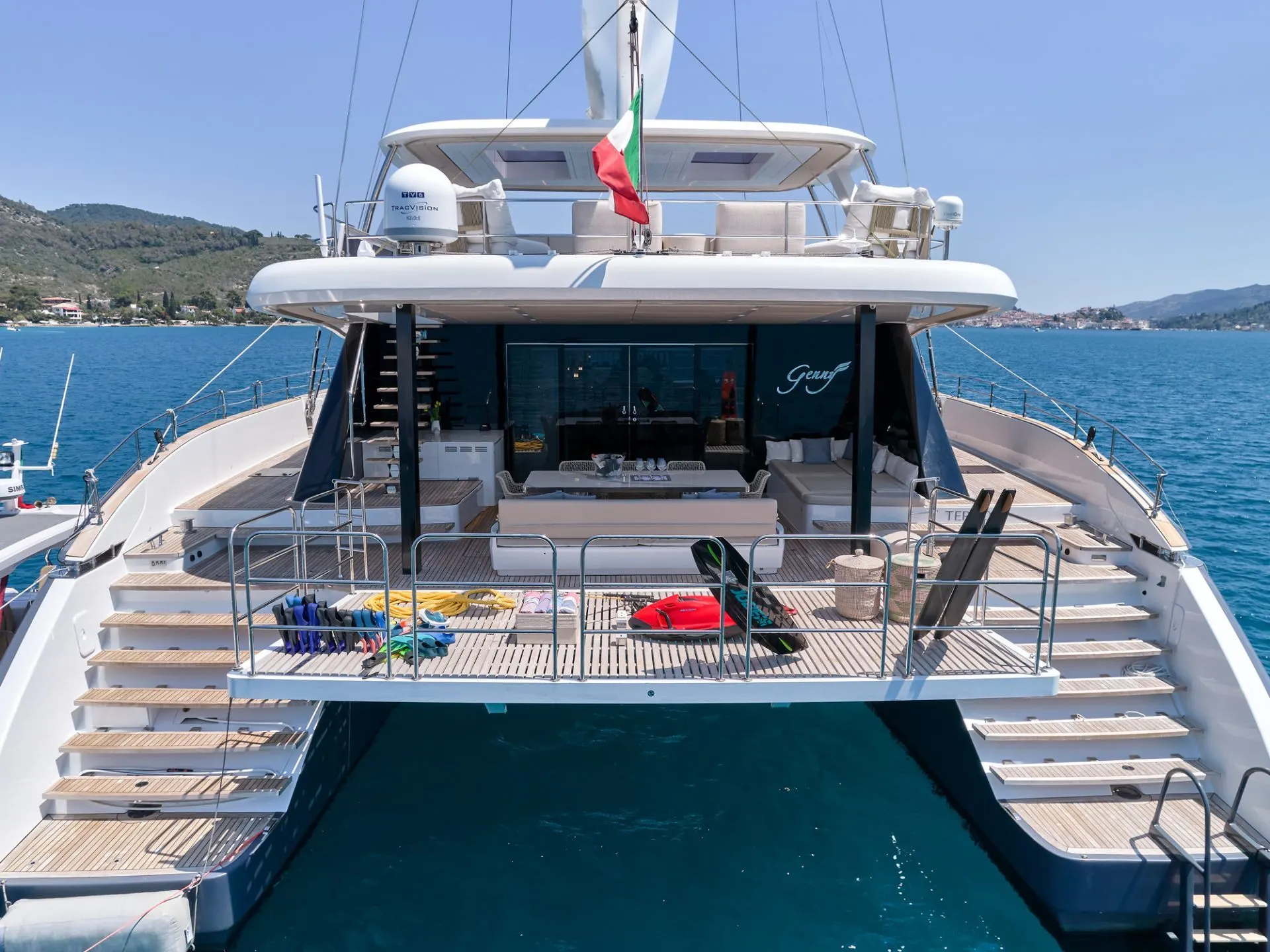 Sunreef 80 GENNY – Aft deck from above