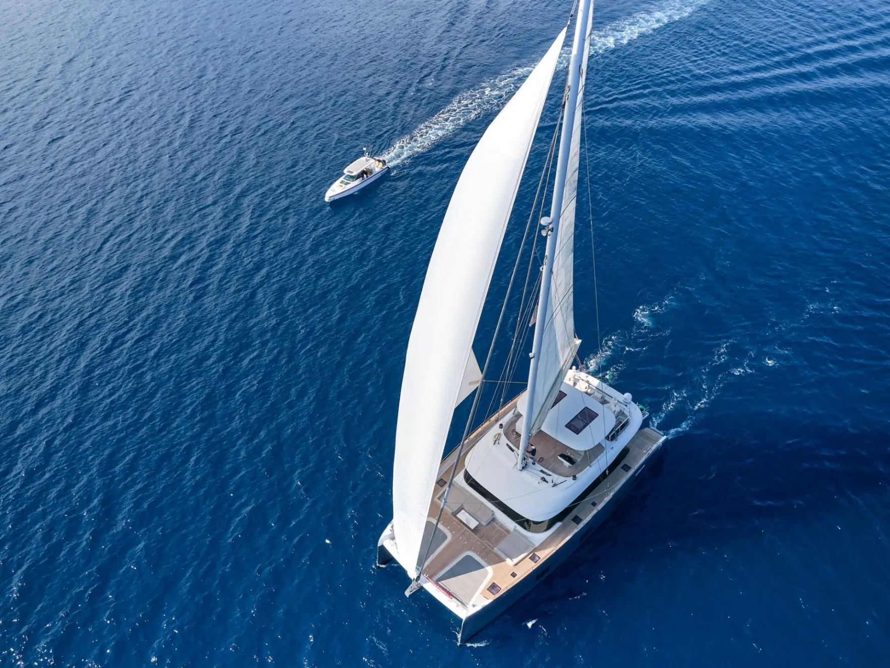 Sunreef 80 GENNY – Under sail from above