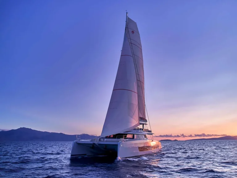 Thira 80 AD ASTRA – Under sail at sunset