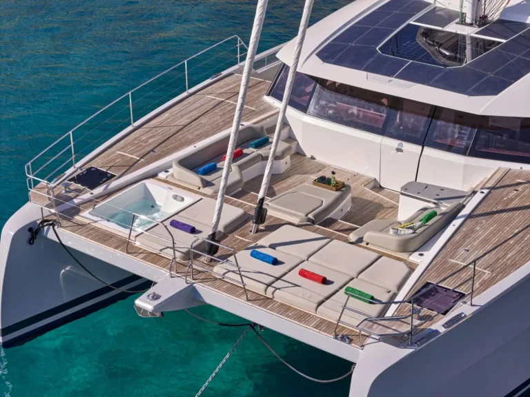 Thira 80 SOL MADININA – Foredeck from above