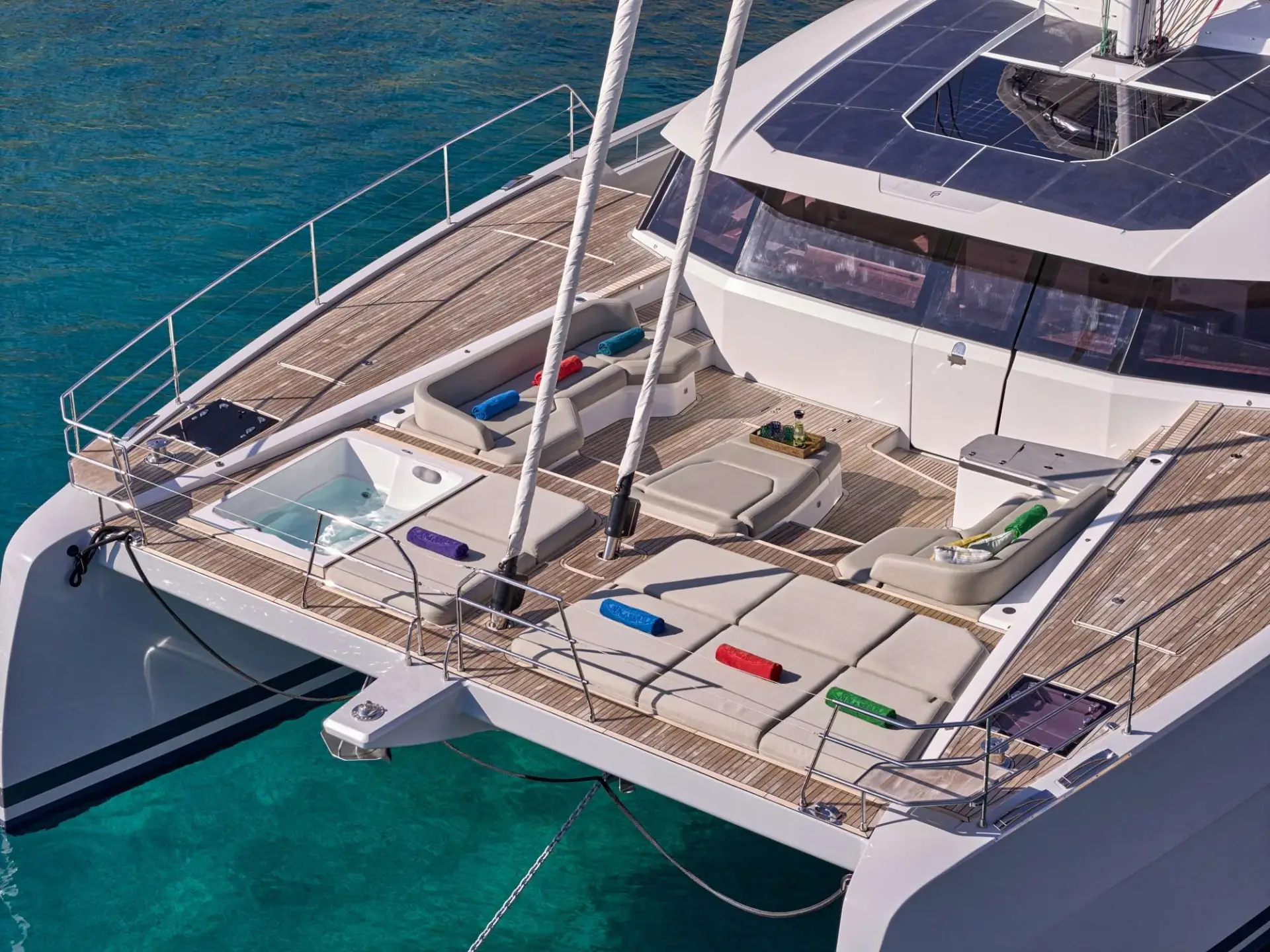 Thira 80 SOL MADININA – Foredeck from above
